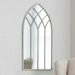 Rackhams Roebuck Arched Window Wall Mirror Cream - 95cm x 50cm - Cream