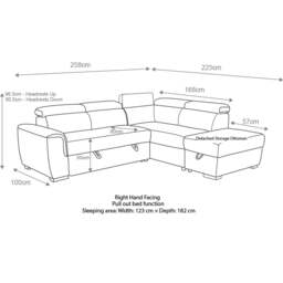 Rackhams Nevada Grey Suede Corner Sofa Bed Tilting Headrest + Storage Ottoman - Left Hand Facing + Footstool - thumbnail 3