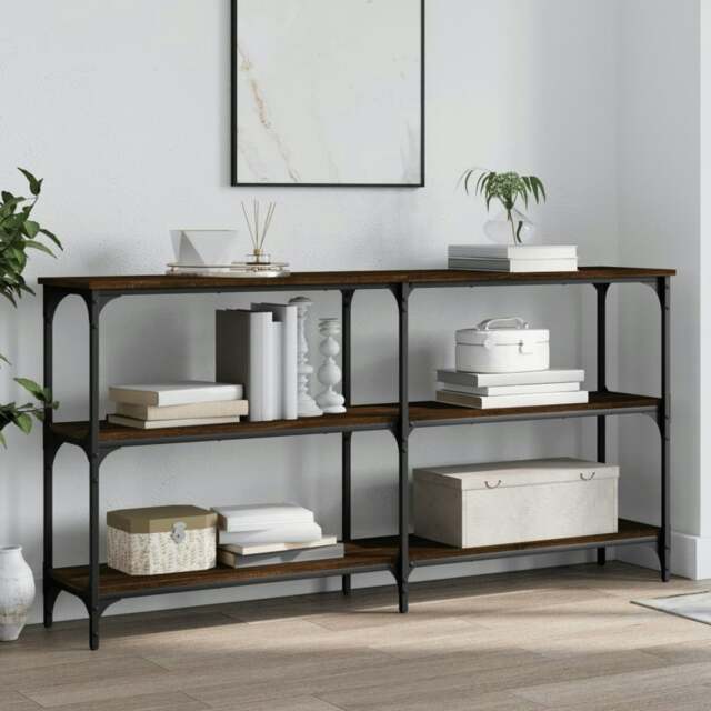 Rackhams Console Table Brown Oak 150x29x75 cm Engineered Wood