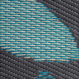 Rackhams 1.5m x 2.1m Flora Leaves Large Outdoor Alfresco Patio Rug Mat in Blue - thumbnail 6