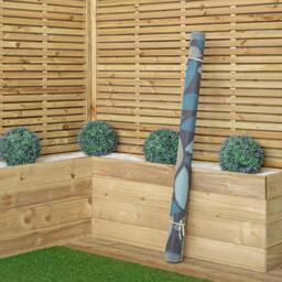 Rackhams 1.5m x 2.1m Flora Leaves Large Outdoor Alfresco Patio Rug Mat in Blue - thumbnail 3