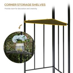 Rackhams 3(m) x 3(m) Garden Gazebo, Double Roof Outdoor Gazebo Canopy Shelter with Netting, Solid Steel Frame for Garden, Lawn, Backyard and Deck - thumbnail 6