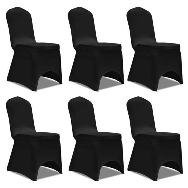 Rackhams Chair Cover Stretch Black 6 pcs