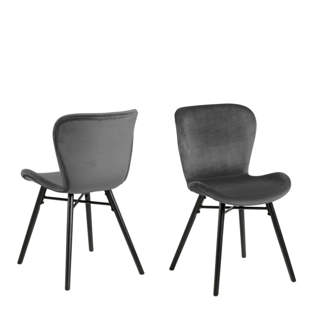 Rackhams Batilda Dining Chair in Dark Grey Set of 2 - 1 - image 1