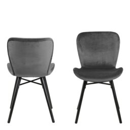 Rackhams Batilda Dining Chair in Dark Grey Set of 2 - 1 - thumbnail 2