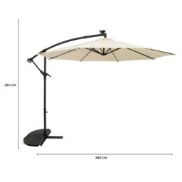 Rackhams LED Cantilever Parasol 3m With Half Fan Base – Cream - thumbnail 5