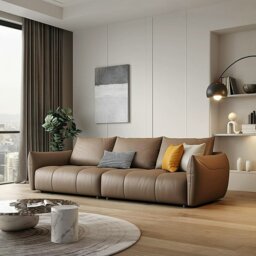 Rackhams Levi Italia Two Seater, Three Seater, Four Seater Sofa, Brown - Brown - Two Seater 220cm - thumbnail 1