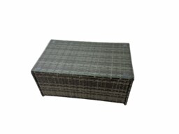 Rackhams Patio Sofa Oblong Coffee Table Set Rattan Garden Furniture Set with 2 Chairs Side Table Dark Grey Mixed - thumbnail 3