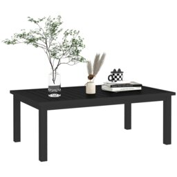 Rackhams Aluminium Outdoor Coffee Table Patio Table, Black - Black - Aluminium - thumbnail 2