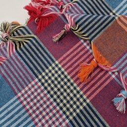Rackhams Mila XL Cotton Picnic - Beach Blanket - Multicoloured with Raspberry Pink - thumbnail 3