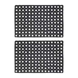 Rackhams Rondo Rubber Ring Heavy Duty Outdoor Entrance Door Mat 40x60cm - Pack of 2 - thumbnail 1
