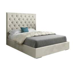 Rackhams Alma Upholstered Soft Velvet Bed Frame - Cream - Silver - King - thumbnail 6