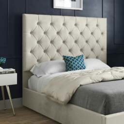 Rackhams Alma Upholstered Soft Velvet Bed Frame - Cream - Silver - King - thumbnail 2