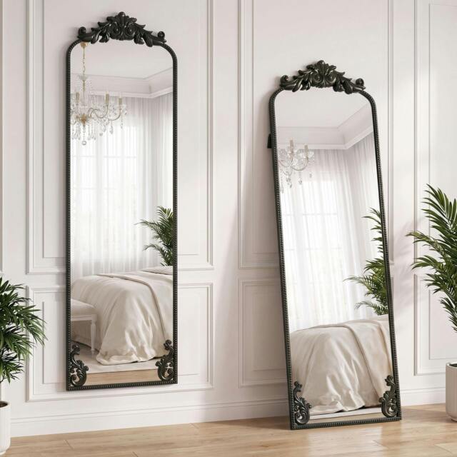 Rackhams 50 x 160 cm Floor Mirror with Metal Frame, Black - image 1