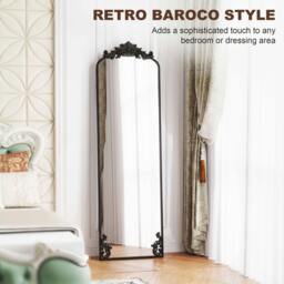 Rackhams 50 x 160 cm Floor Mirror with Metal Frame, Black - thumbnail 5