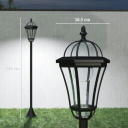 Rackhams 2 PCS 1.3M Garden Solar Lamp Post Lights Solar Powered LED Lantern Patio Pathway Walkway Outdoor Water-Resist Auto Switch 6 Hours Black - thumbnail 3
