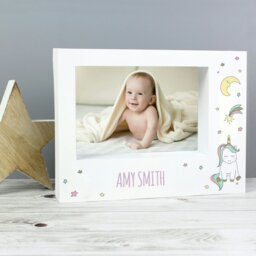 Rackhams Personalised Baby Unicorn 5x7 Landscape Box Photo Frame - thumbnail 2