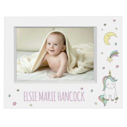 Rackhams Personalised Baby Unicorn 5x7 Landscape Box Photo Frame - thumbnail 1