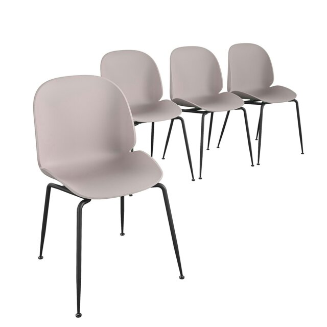 Rackhams Aria Resin Chairs 4PK Light Pink - Pink - image 1