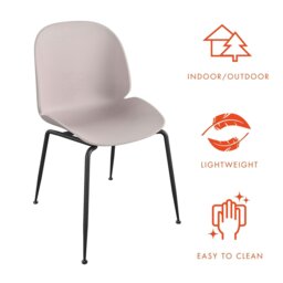 Rackhams Aria Resin Chairs 4PK Light Pink - Pink - thumbnail 4