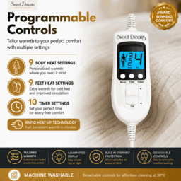 Rackhams Electric Blanket Single Size - Plush Fleece Quilted - 10 Timer & 9 Heat Settings - Overheat Protection - thumbnail 5