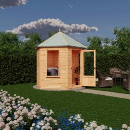 Rackhams Welton Hexagonal Gazebo Summerhouse 8x7  12mm Cladding - thumbnail 2