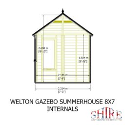 Rackhams Welton Hexagonal Gazebo Summerhouse 8x7  12mm Cladding - thumbnail 6
