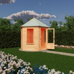 Rackhams Welton Hexagonal Gazebo Summerhouse 8x7  12mm Cladding - thumbnail 4