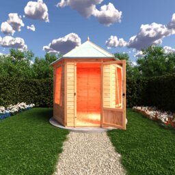 Rackhams Welton Hexagonal Gazebo Summerhouse 8x7  12mm Cladding - thumbnail 3