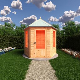 Rackhams Welton Hexagonal Gazebo Summerhouse 8x7  12mm Cladding