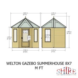 Rackhams Welton Hexagonal Gazebo Summerhouse 8x7  12mm Cladding - thumbnail 5