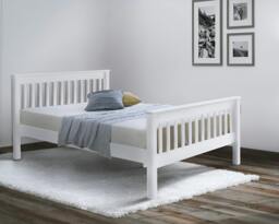 Rackhams Devon White Wooden Bed FrameDevon Solid Pine Bed Frame, Shaker Slatted Headboard and Footboard, 4 Sizes, Single to King - 4FT6 - thumbnail 2