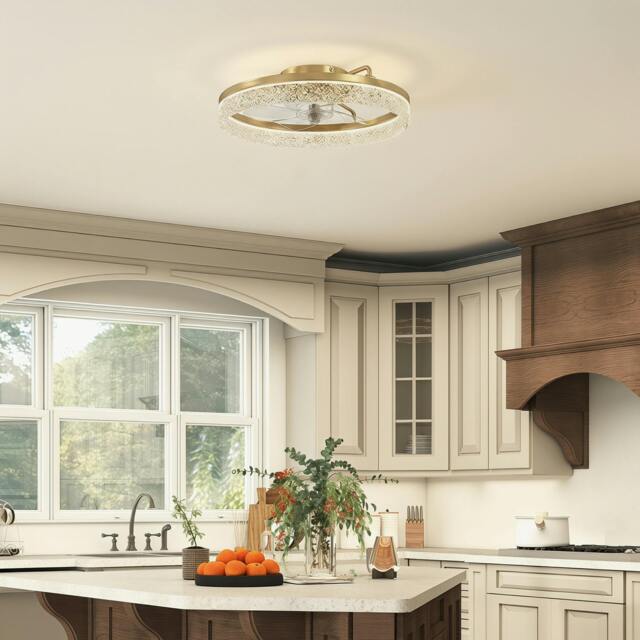 Rackhams Ceiling Fans with Lights and Remote & App Control for Bedroom, Gold - image 1