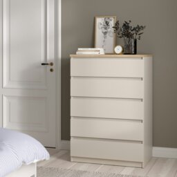 Rackhams Naia Chest of 5 Drawers in Cashmere Jackson Hickory - Cashmere & oak - Matt - Melamine - thumbnail 5