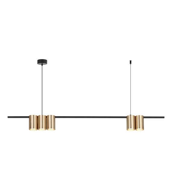 Rackhams Pendant Light (Strip) Genesis Black Gold 5xGU10