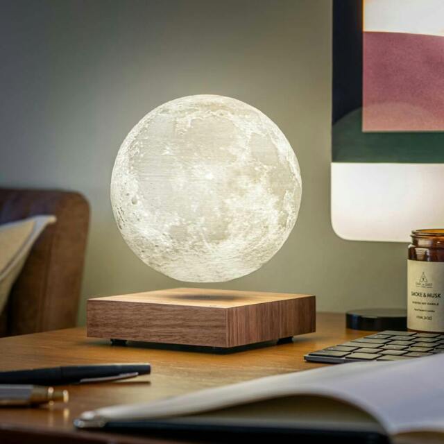 Rackhams Levitating Moon Lamp - H12 x W12 x D3cm - Walnut - image 1