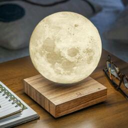 Rackhams Levitating Moon Lamp - H12 x W12 x D3cm - Walnut - thumbnail 2