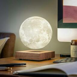Rackhams Levitating Moon Lamp - H12 x W12 x D3cm - Walnut - thumbnail 1