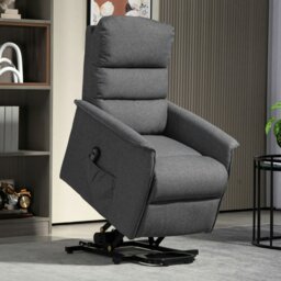 Rackhams Power Lift Recliner Electric Reclining Chair with Remote - Dark Grey - Polyester - 66W x 90D x 96Hcm - thumbnail 2