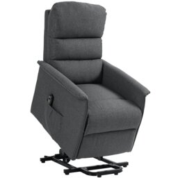 Rackhams Power Lift Recliner Electric Reclining Chair with Remote - Dark Grey - Polyester - 66W x 90D x 96Hcm - thumbnail 3