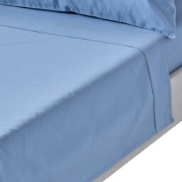 Rackhams Premium 1000 TC Egyptian Cotton Sateen Weave Flat Sheet - Air force blue - Single - thumbnail 1