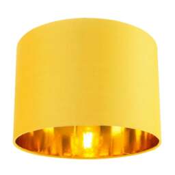 "Rackhams Contemporary Ochre Cotton 10"" Table/Pendant Lamp Shade with Shiny Gold Inner"