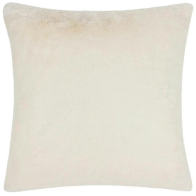 Rackhams Stanza Faux Fur Cushion Cover - Ecru - 55cm x 55cm - Ecru - 100% Polyester - image 1
