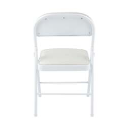 Rackhams Premium Metal Velvet Folding Chair - (6 x Chairs - White) - thumbnail 3