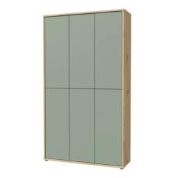 "Rackhams Alice Springs Shoe Cabinet with 6 Doors Push-to-Open in Artisan Oak and Sage Green Doors - Matt - Standard - Artisan Oak & Sage Green " - thumbnail 4