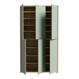 "Rackhams Alice Springs Shoe Cabinet with 6 Doors Push-to-Open in Artisan Oak and Sage Green Doors - Matt - Standard - Artisan Oak & Sage Green " - thumbnail 6