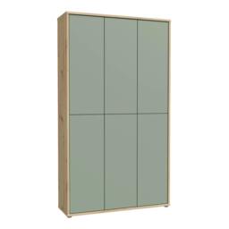 "Rackhams Alice Springs Shoe Cabinet with 6 Doors Push-to-Open in Artisan Oak and Sage Green Doors - Matt - Standard - Artisan Oak & Sage Green " - thumbnail 2