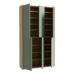 "Rackhams Alice Springs Shoe Cabinet with 6 Doors Push-to-Open in Artisan Oak and Sage Green Doors - Matt - Standard - Artisan Oak & Sage Green " - thumbnail 5