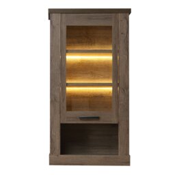 Rackhams Corona Wall Display cabinet in Tabak Oak - Full Assembly Required - Tabak Oak - Matt - thumbnail 5