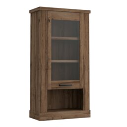 Rackhams Corona Wall Display cabinet in Tabak Oak - Full Assembly Required - Tabak Oak - Matt